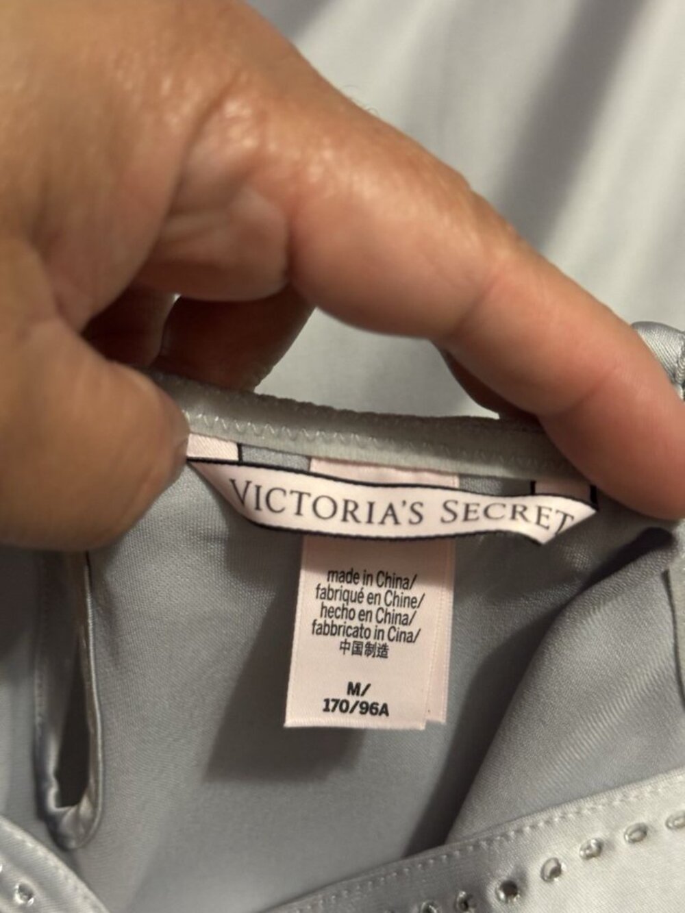 VICTORIAS SECRET Satin Slip Dress Rhinestone MEDIUM Feminine Sexy Date Romantic - Picture 4 of 10